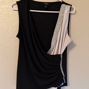 MSK Black and White Embellished Top